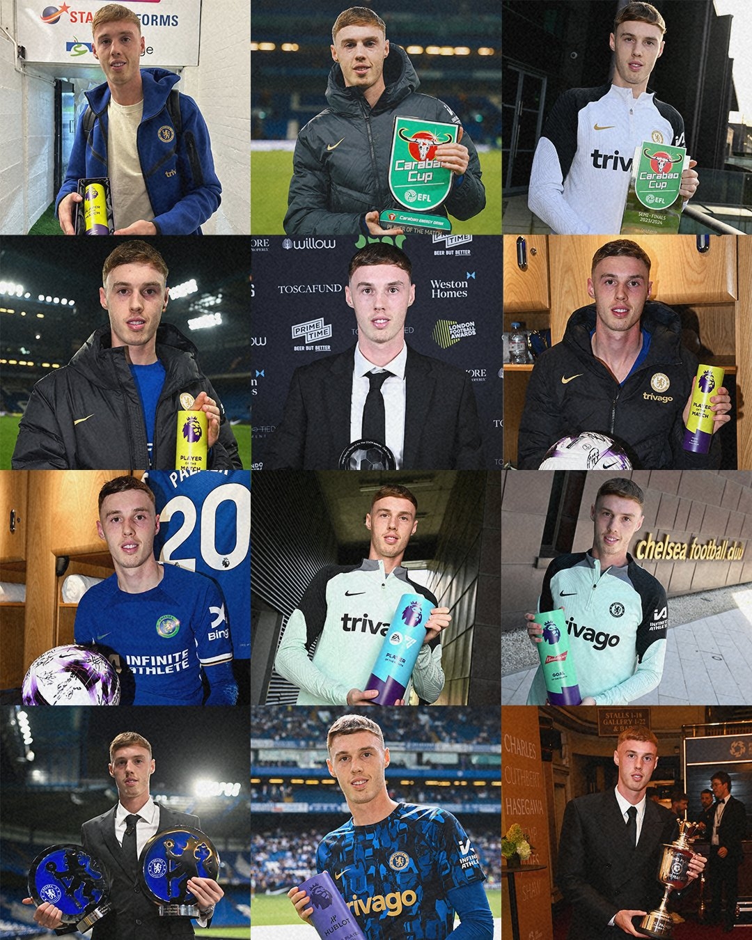 帕尔默加盟切尔西一周年,首个赛季48场比赛贡献27球15助攻